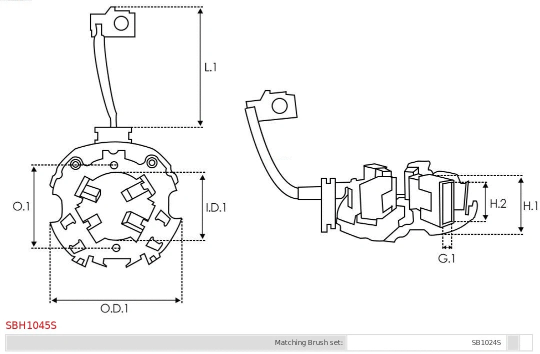 Holder, carbon brushes