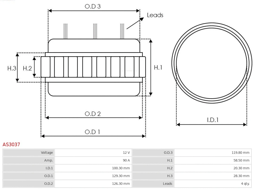 Stator, alternator