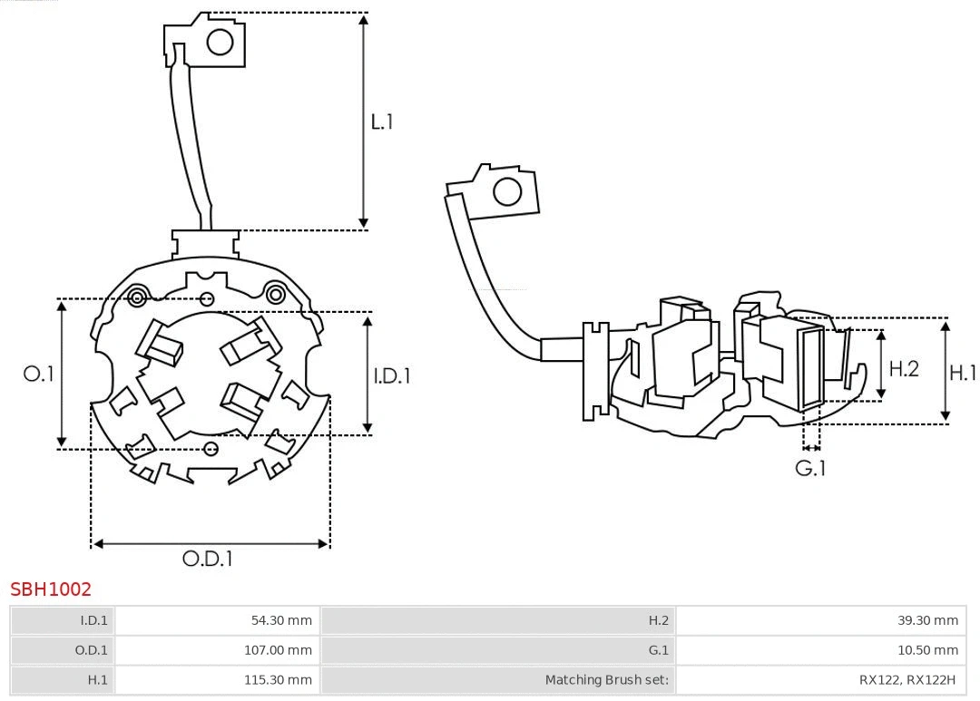 Holder, carbon brushes