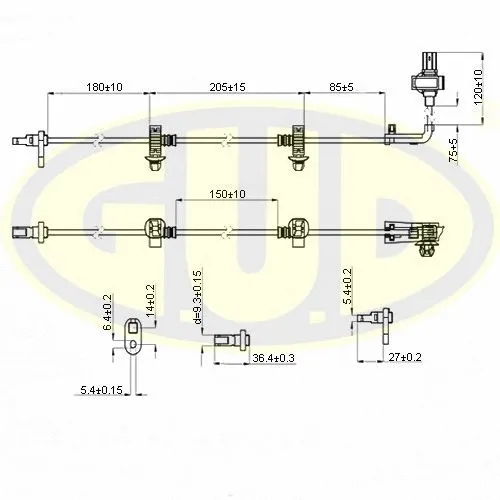 Sensor, wheel speed (GABS02504)