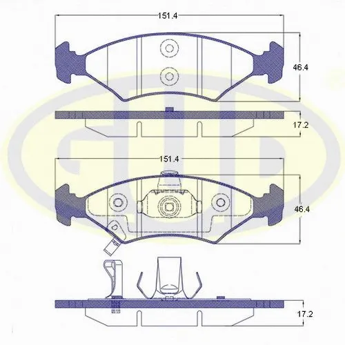Brake Pad Set, disc brake (GBP050222)