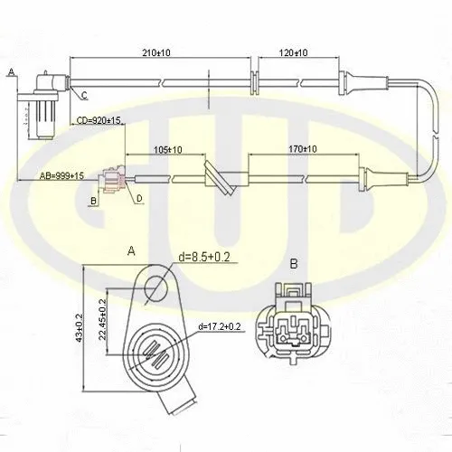Sensor, wheel speed (GABS02457)