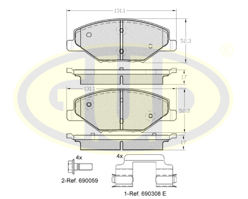 Brake Pad Set, disc brake (GBP155300)