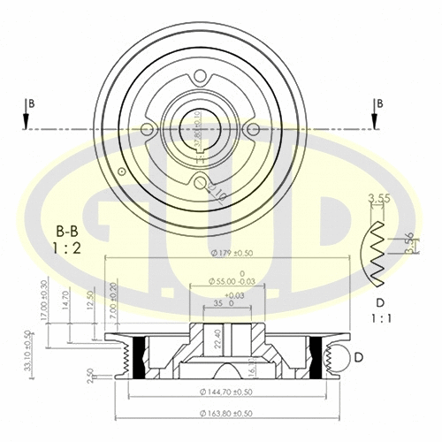 Belt Pulley, crankshaft (GCP702026)