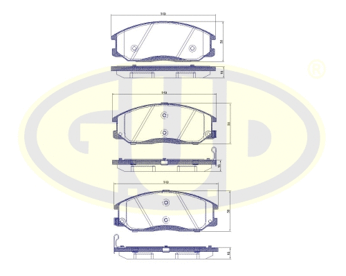 Brake Pad Set, disc brake (GBP077122)