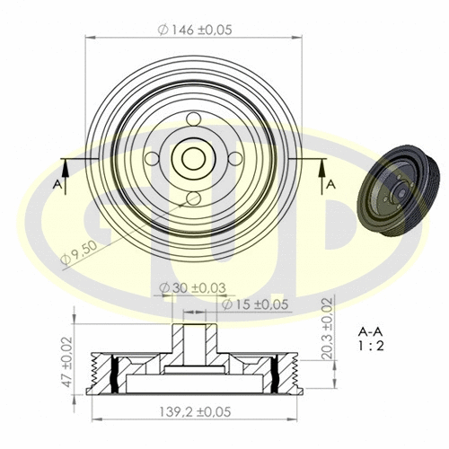 Belt Pulley, crankshaft (GCP702071)