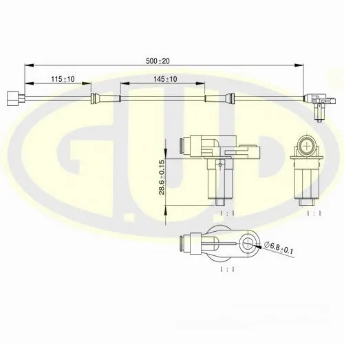 Sensor, wheel speed (GABS01029)