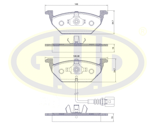 Brake Pad Set, disc brake (GBP880110)