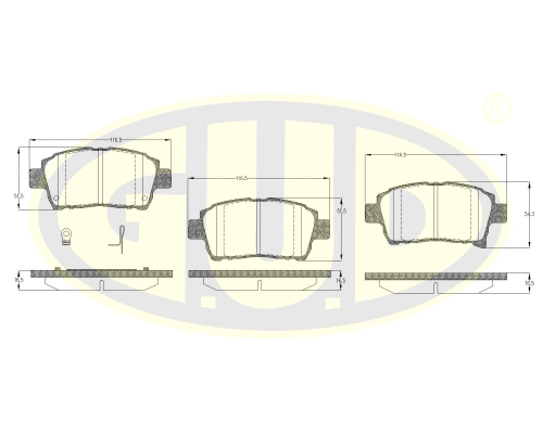 Brake Pad Set, disc brake (GBP097102)