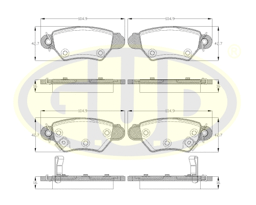 Brake Pad Set, disc brake (GBP880134)