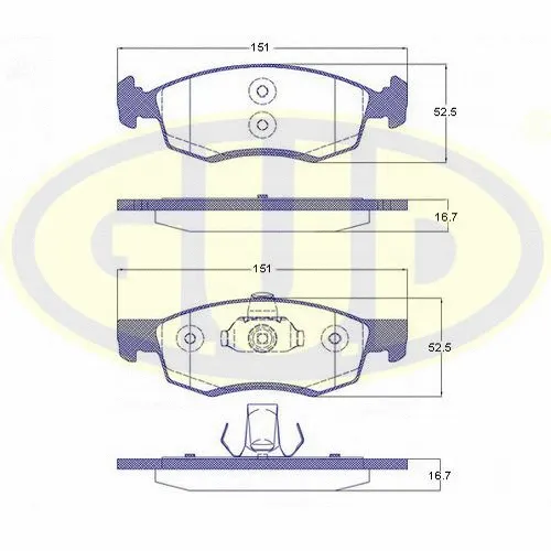 Brake Pad Set, disc brake (GBP017232)