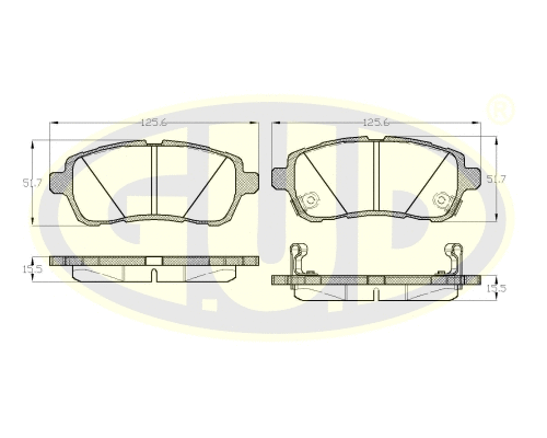 Brake Pad Set, disc brake (GBP128102)