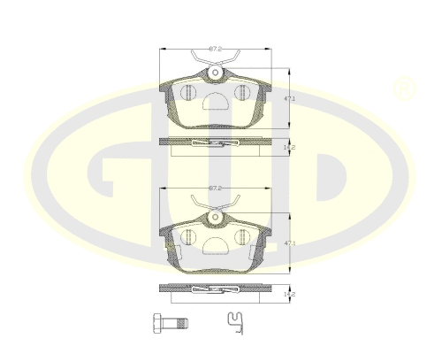 Brake Pad Set, disc brake (GBP060512)