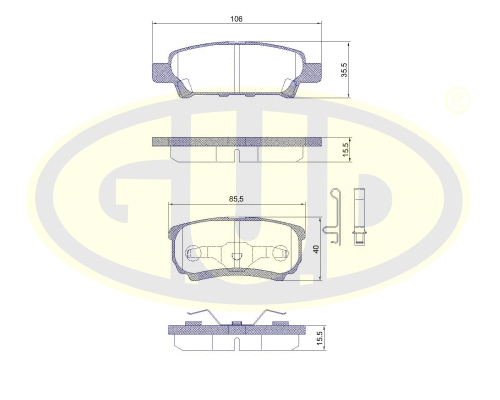 Brake Pad Set, disc brake (GBP105102)
