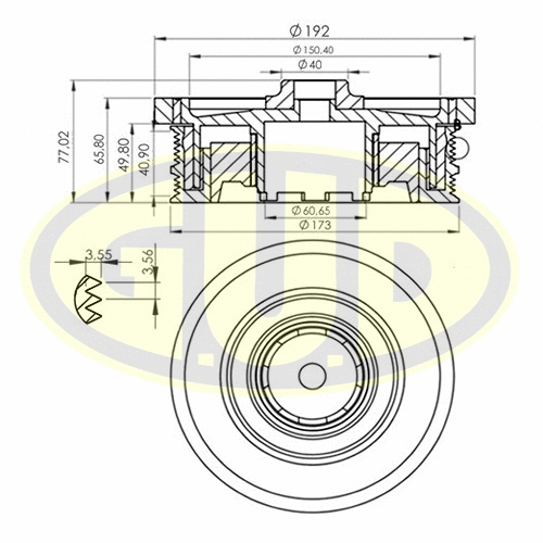 Belt Pulley, crankshaft (GCP703002)