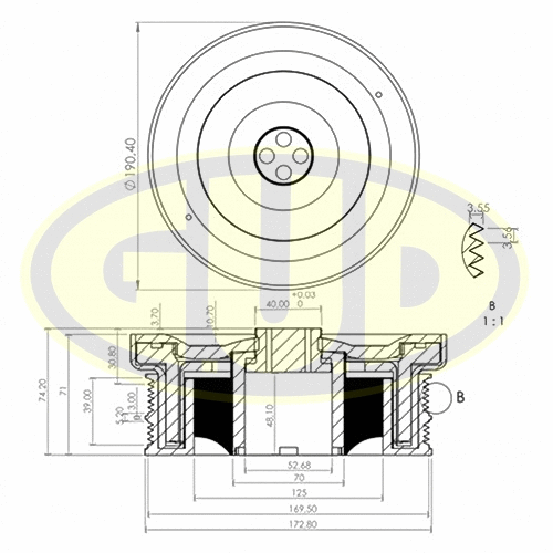 Belt Pulley, crankshaft (GCP703000)
