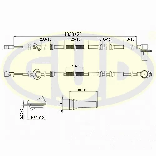 Sensor, wheel speed (GABS01044)