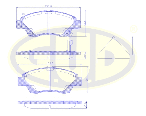 Brake Pad Set, disc brake (GBP135802)