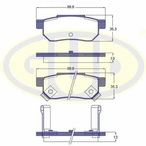 Brake Pad Set, disc brake (GBP023302)