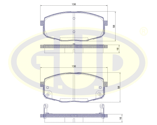 Brake Pad Set, disc brake (GBP103812)