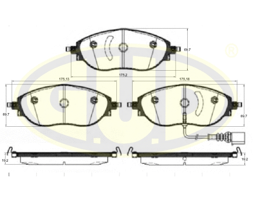 Brake Pad Set, disc brake (GBP147001)