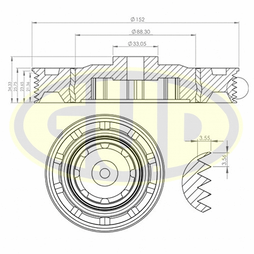 Belt Pulley, crankshaft (GCP702023)
