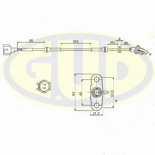 Sensor, wheel speed (GABS02451)