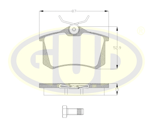 Brake Pad Set, disc brake (GBP880103)