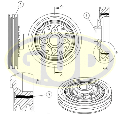 Belt Pulley, crankshaft (GCP701061)