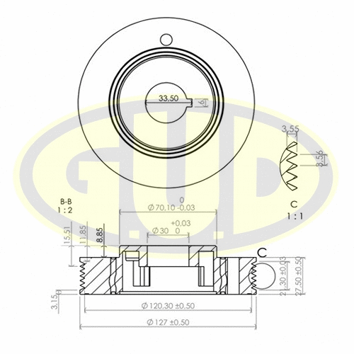 Belt Pulley, crankshaft (GCP701187)