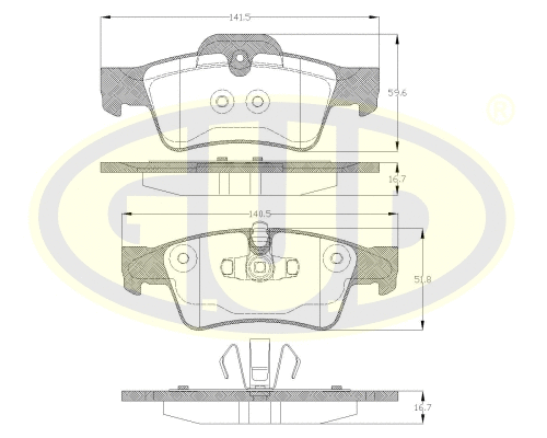 Brake Pad Set, disc brake (GBP299110)