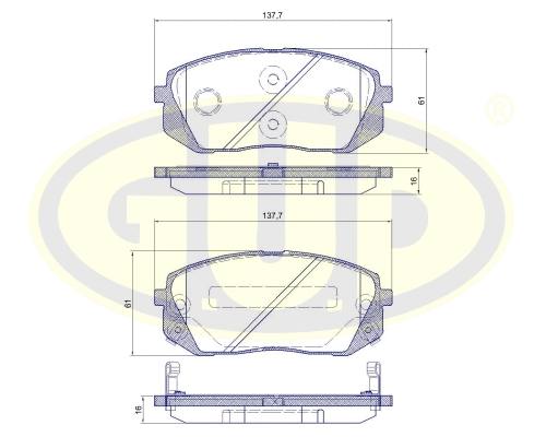 Brake Pad Set, disc brake (GBP130202)