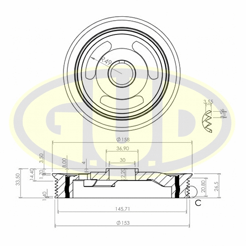 Belt Pulley, crankshaft (GCP702051)