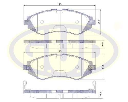 Brake Pad Set, disc brake (GBP064502)