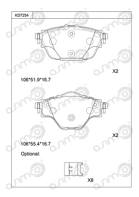 Brake Pad Set, disc brake (KD7254)