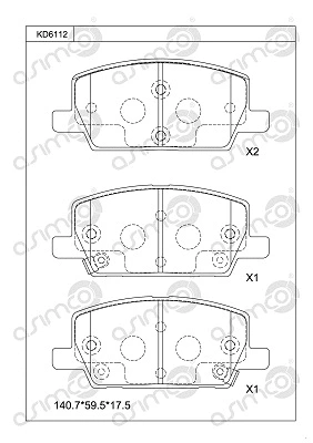 Brake Pad Set, disc brake (KD6112)
