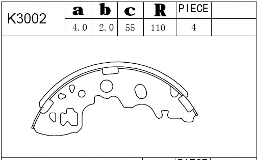 Brake Shoe Set (K3002)