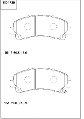 Brake Pad Set, disc brake (KD4739)