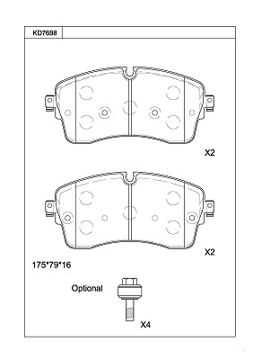 Brake Pad Set, disc brake (KD7698)