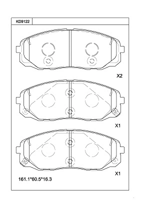 Brake Pad Set, disc brake (KD9122)