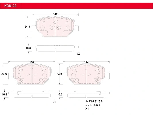Brake Pad Set, disc brake (KD6122)