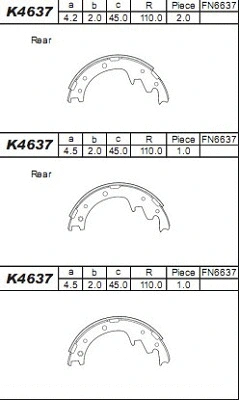 Brake Shoe Set (K4637)