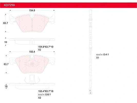 Brake Pad Set, disc brake (KD7259)