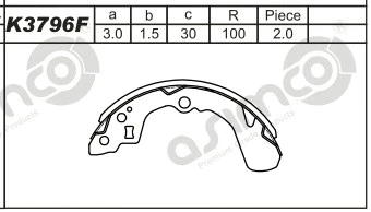 Brake Shoe Set (K3796F)