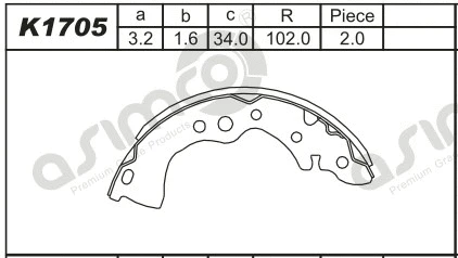Brake Shoe Set (K1705)