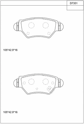 Brake Pad Set, disc brake (KD7351)