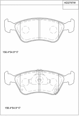 Brake Pad Set, disc brake (KD2797W)
