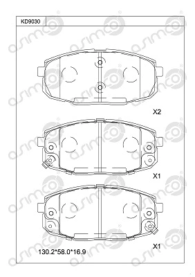 Brake Pad Set, disc brake (KD9030)