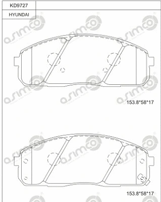 Brake Pad Set, disc brake (KD9727)