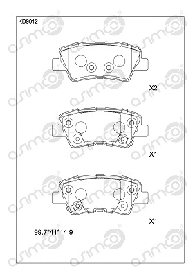 Brake Pad Set, disc brake (KD9012)